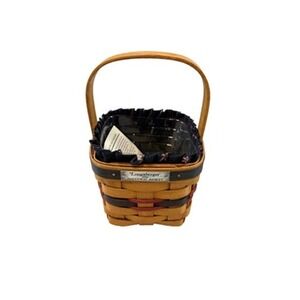 1993 Longaberger Inaugural Basket w/Liner & Protector 5"L x 5"W x 4.5"H Vintage